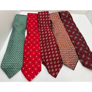 Polo by Ralph Lauren - Lot of 5 Pure Silk Vintage Ties Made by Hand in USA